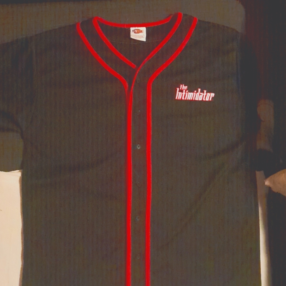 Dale Earnhardt Sr. #3 Black and Red Button up large Baseball Jersey